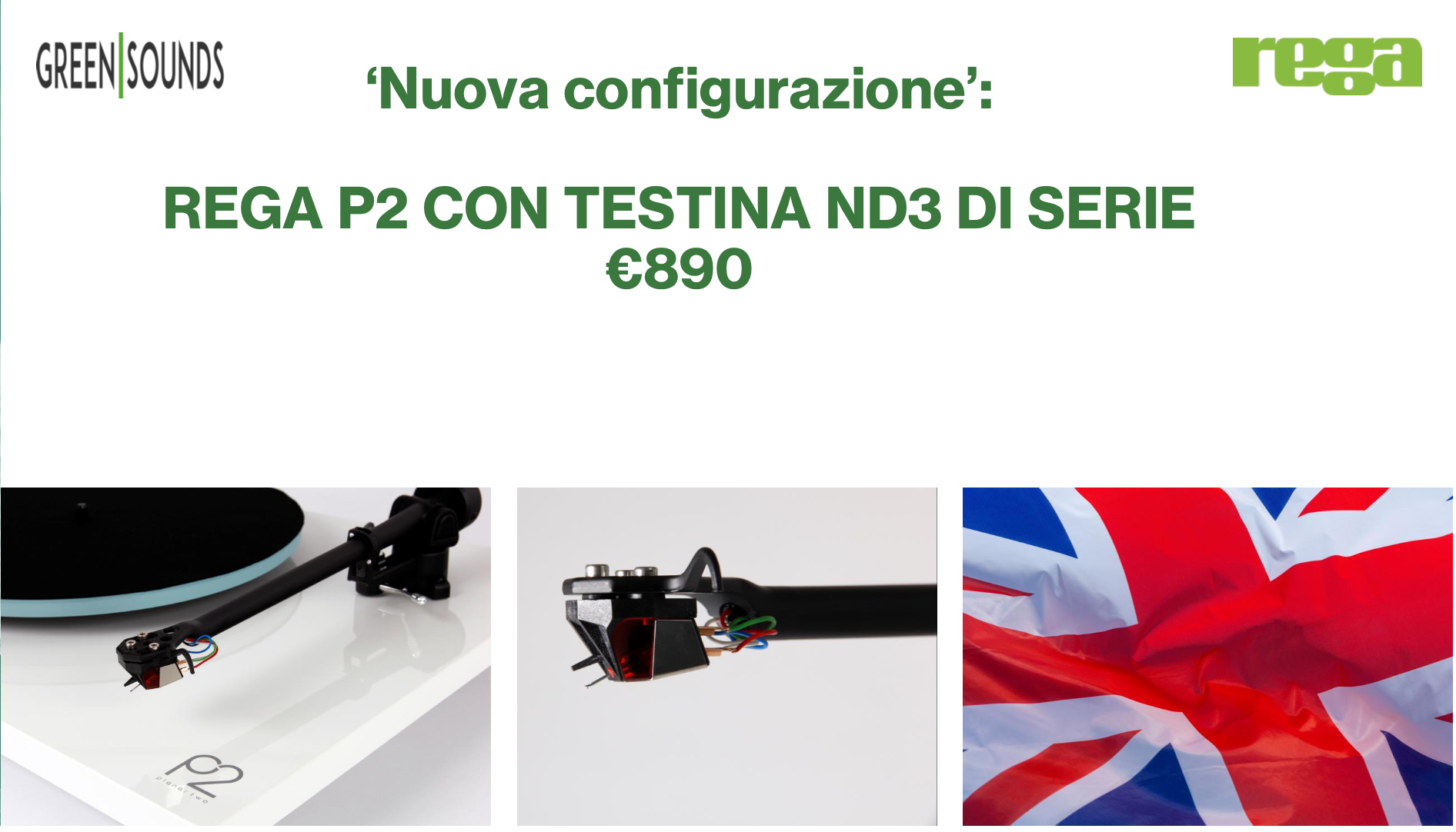 Rega P2 con testina ND3 a 890€
